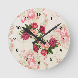 Reloj de pared rosa de rosas