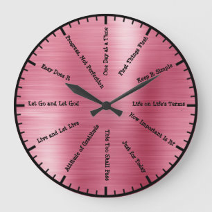 Reloj de pared rosa de sobriedad de 12 pasos para 
