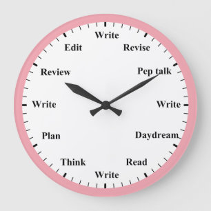 Reloj de pared rosa divertido para escritores - Re