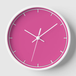 Reloj de pared rosa simple de frambuesa