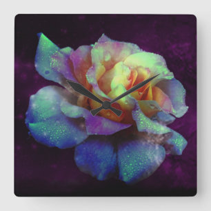 Reloj de pared Rosa turquesa morado