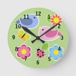 Reloj de pared rosa y azul (medio)
