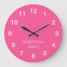 Reloj de pared rosado caliente Minimalista persona