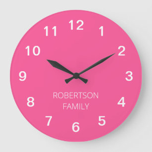 Reloj de pared rosado caliente Minimalista persona
