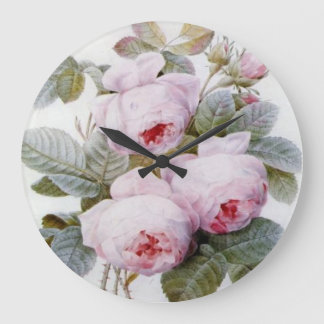 Reloj de pared rosado de los rosas de Redoute