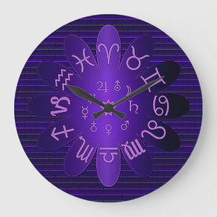 Reloj de pared rosado de los símbolos de la