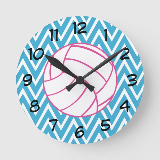 Reloj de pared rosado del modelo de zigzag de (Anverso)