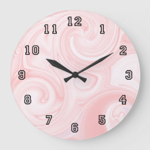 Reloj de pared rosado del remolino