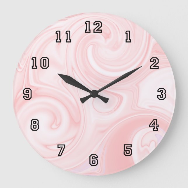Reloj de pared rosado del remolino (Anverso)