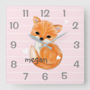 Reloj de pared rosado personalizado del cuarto de