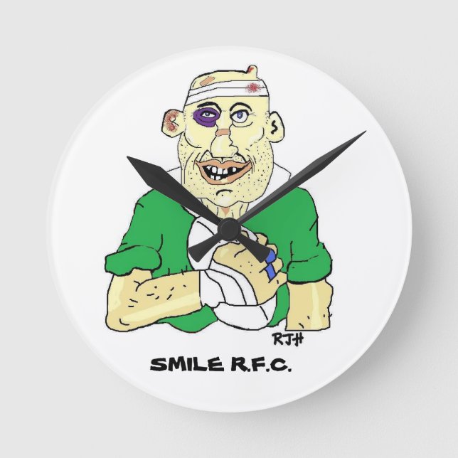 Reloj de pared: rugby personalizado (Anverso)