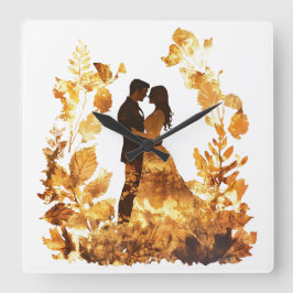 Reloj de pared ruso del Boda otoñal