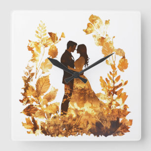 Reloj de pared ruso del Boda otoñal