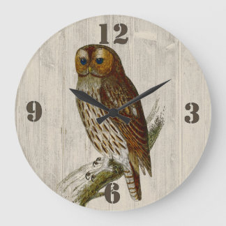 Reloj de pared rústico del búho