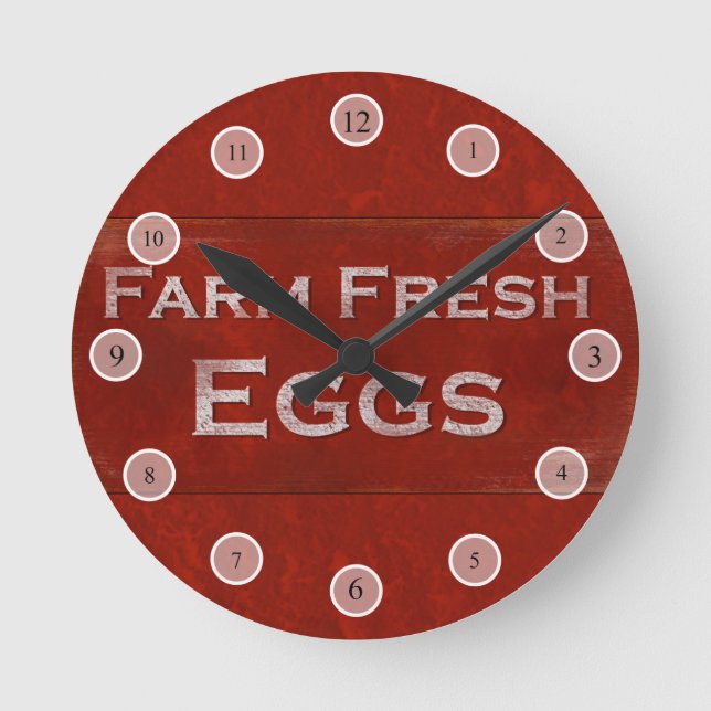 Reloj de pared rústico del Rótulo de los huevos (Anverso)