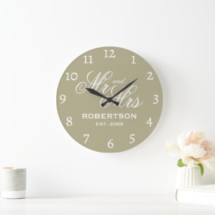 Reloj de pared Sagr verde Sr y Sra