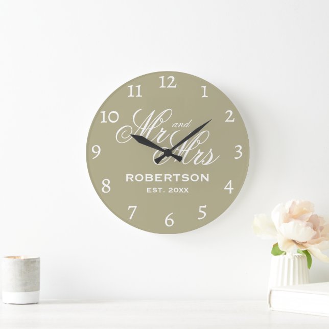 Reloj de pared Sagr verde Sr y Sra (Hogar)