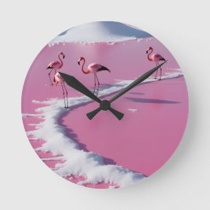 Reloj de pared salinas de bonaire rosa