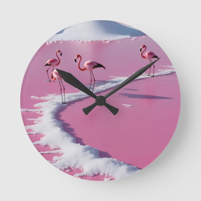 Reloj de pared salinas de bonaire rosa (Anverso)
