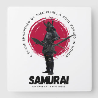 Reloj de pared samurái japonés