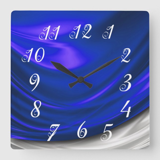 Reloj de pared satinado azul (Anverso)
