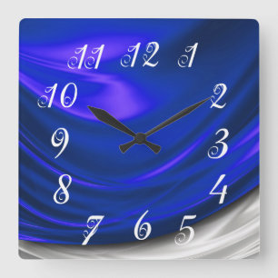 Reloj de pared satinado azul