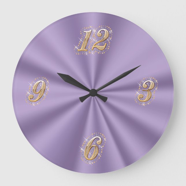 Reloj de pared satinado morado (Anverso)