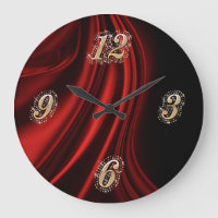 Reloj de pared satinado rojo