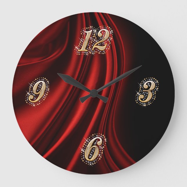 Reloj de pared satinado rojo (Anverso)