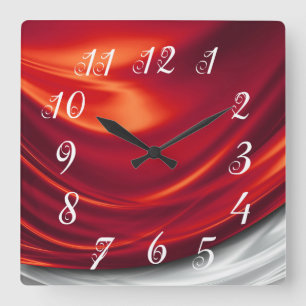Reloj de pared satinado rojo