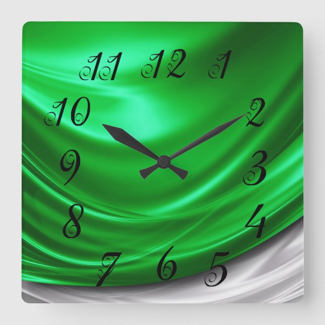 Reloj de pared satinado verde (Anverso)