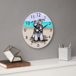 Reloj de pared Schnauzer de KiniArt Beach