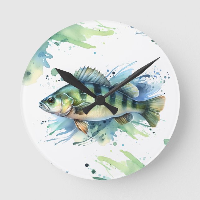 Reloj de pared - Serie acuarela: Percha (Anverso)
