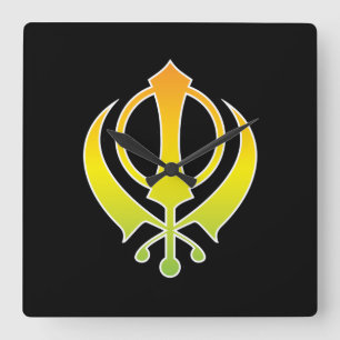 Reloj de pared sikh de Khanda