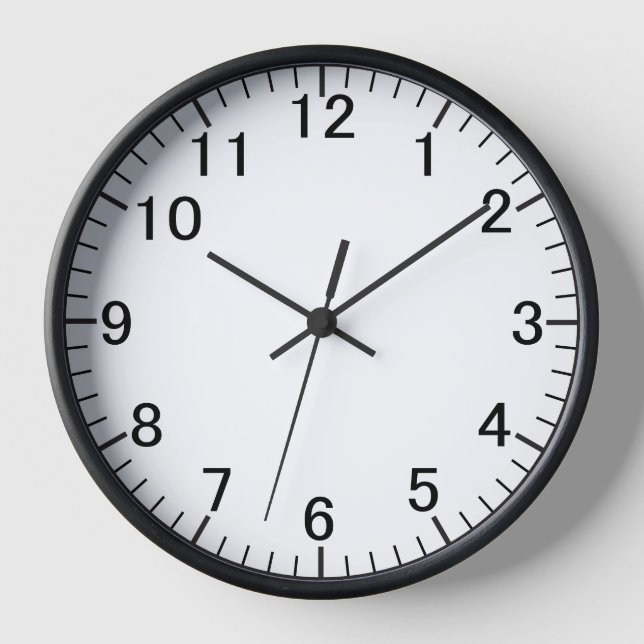 Reloj de pared silencioso minimalista en blanco y  (Anverso)