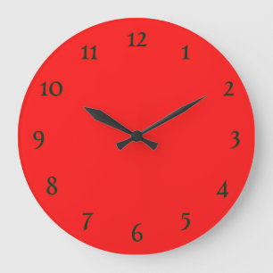 Reloj de pared simple y rojo