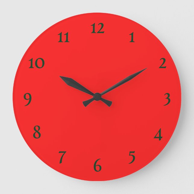 Reloj de pared simple y rojo (Anverso)