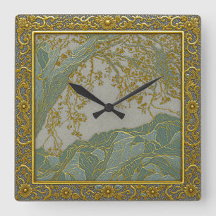 Reloj de pared sombras de oro y plata de los Alpes