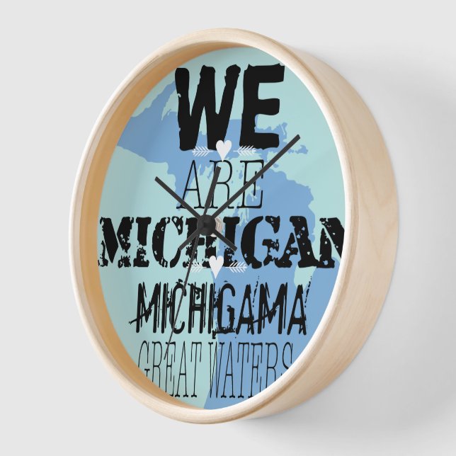 Reloj De Pared Somos las grandes aguas de Michigan Michigama (Ángulo)