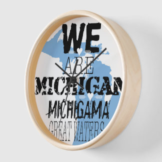 Reloj De Pared Somos las grandes aguas de Michigan Michigama