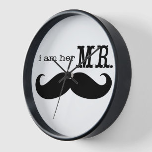 Reloj De Pared Soy su Sr. Mustache Grooms Regalos