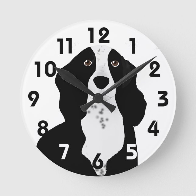 Reloj de pared Springer Spaniel (Anverso)