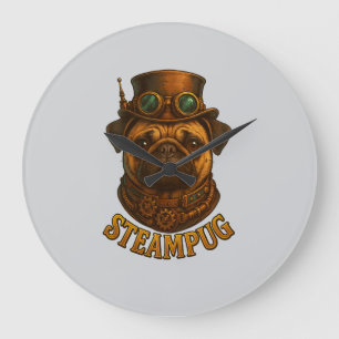 Reloj de pared Steampunk Pug - vintage "Steampug"