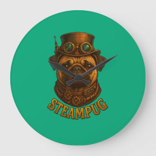 Reloj de pared Steampunk Pug - vintage "Steampug"