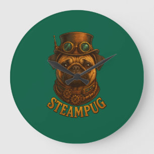 Reloj de pared Steampunk Pug - vintage "Steampug"