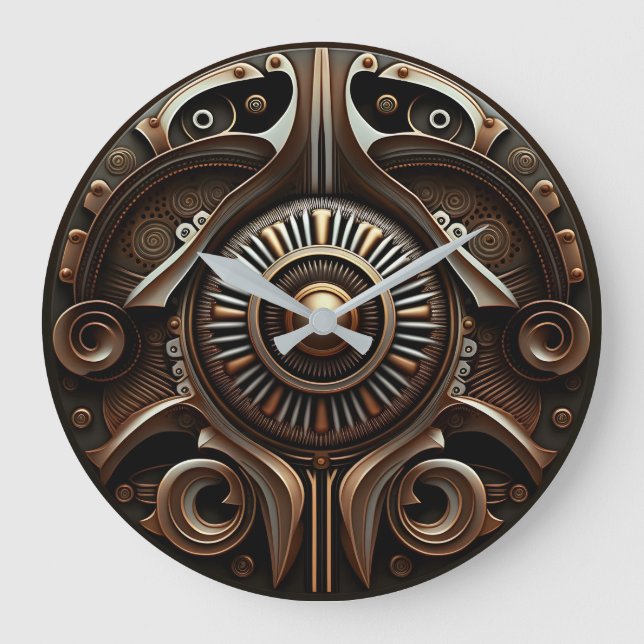 Reloj de pared Steampunk - Tiempo inspirado en vin (Anverso)