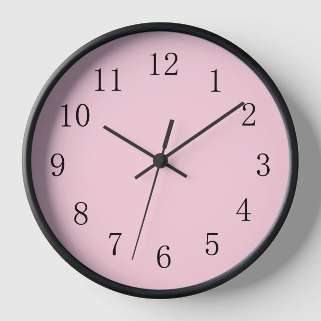 Reloj de pared suave de color rosa redondo rosa (m (Anverso)
