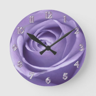 Reloj de pared subió lavanda elegante de la