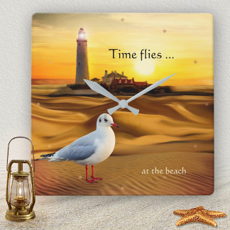Reloj de Pared Sunset de Seagull Lighthouse Beach