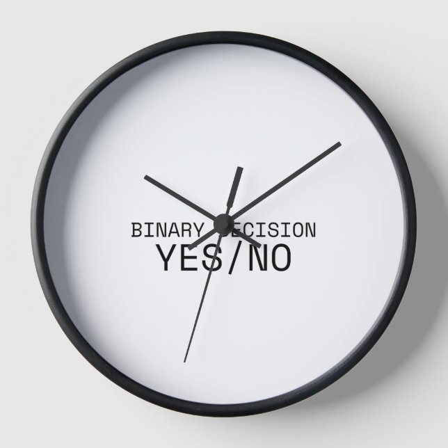 Reloj de pared técnico minimalista de decisión bin (Anverso)